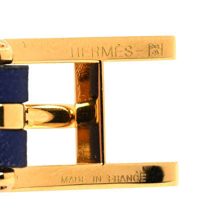Hermes Swift Behapi Double Tour Bracelet T1 Bleu Encre Ambre 4 of 6