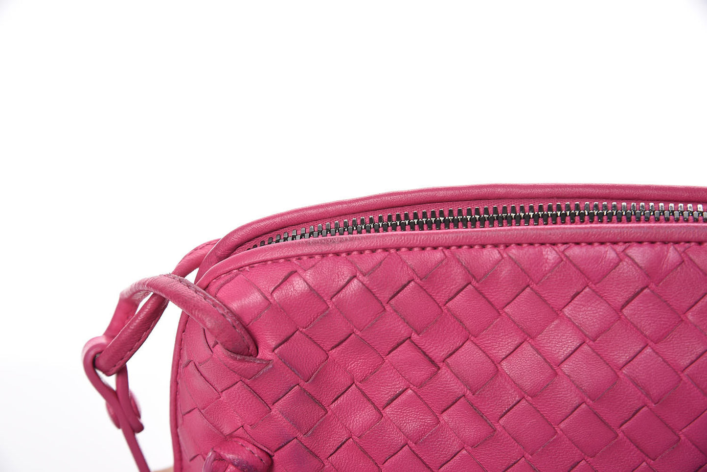 Nappa Intrecciato Nodini Bag Rosa Shock