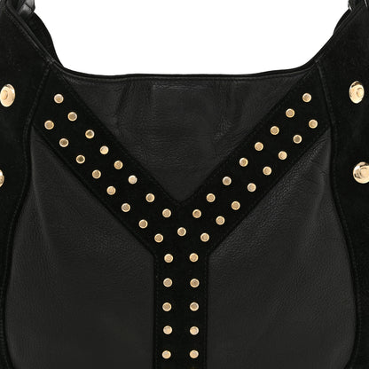Saint Laurent Suede Horn Studded Y Mombasa Hobo Black 8 of 12