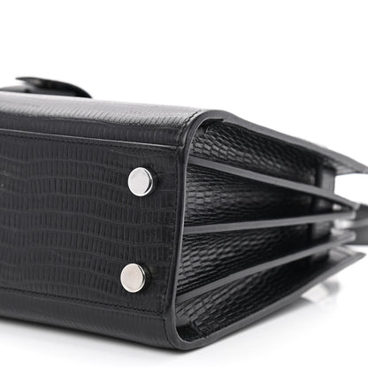 Saint Laurent Calfskin Lizard Embossed Nano Sac De Jour Black 10 of 10