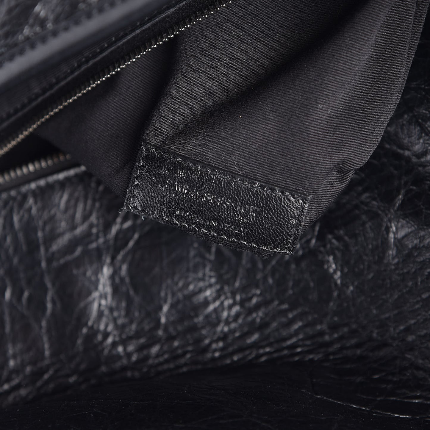 Crinkled Calfskin Matelasse Monogram Large Niki Chain Satchel Black