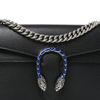 Gucci Dollar Calfskin Enamel Small Dionysus Shoulder Bag Black Electric Blue 8 of 10