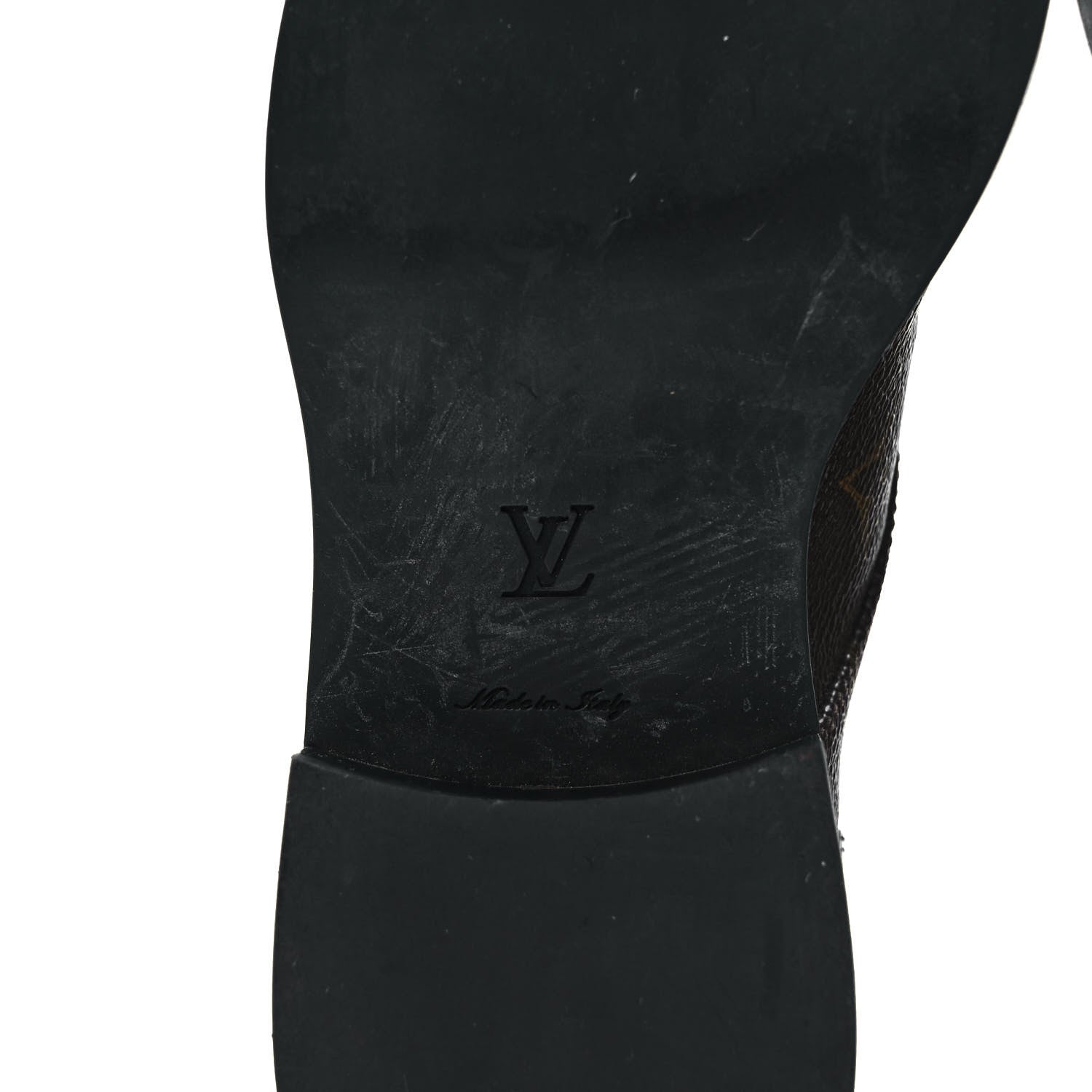 Louis Vuitton Calfskin Monogram Wonderland Flat Ranger Boots 35.5 Black 6 of 8