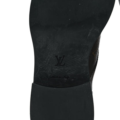 Louis Vuitton Calfskin Monogram Wonderland Flat Ranger Boots 35.5 Black 6 of 8