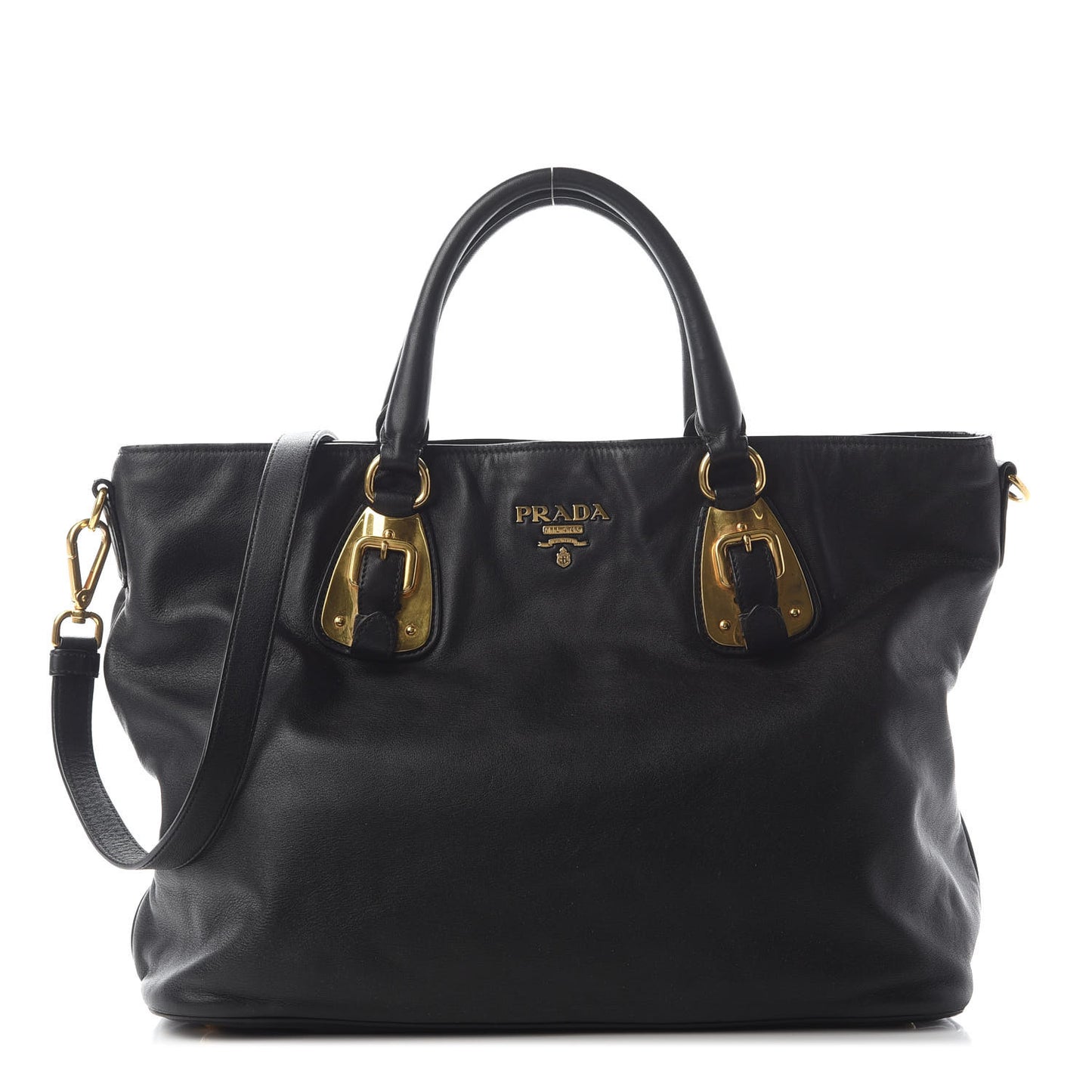 Soft Calf Shopping Tote Black