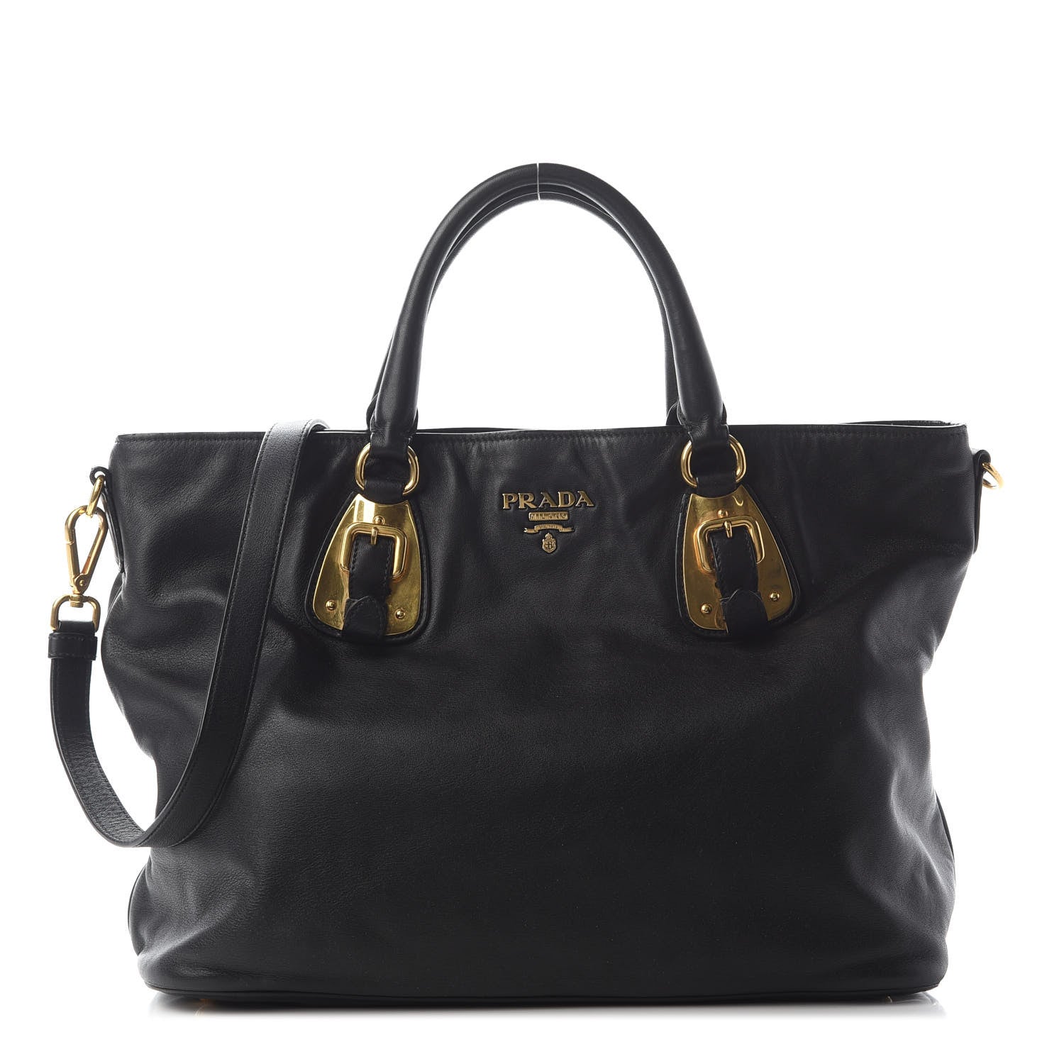 Prada Soft Calf Shopping Tote Black 1 of 7