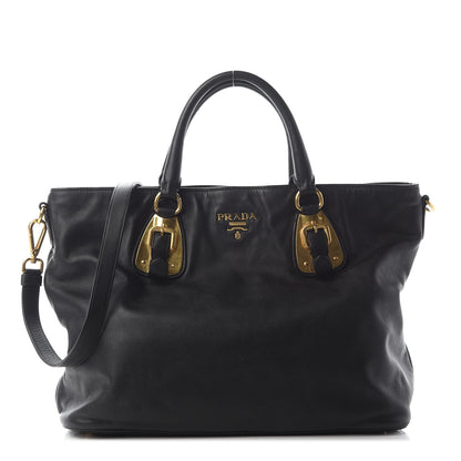 Prada Soft Calf Shopping Tote Black 1 of 7