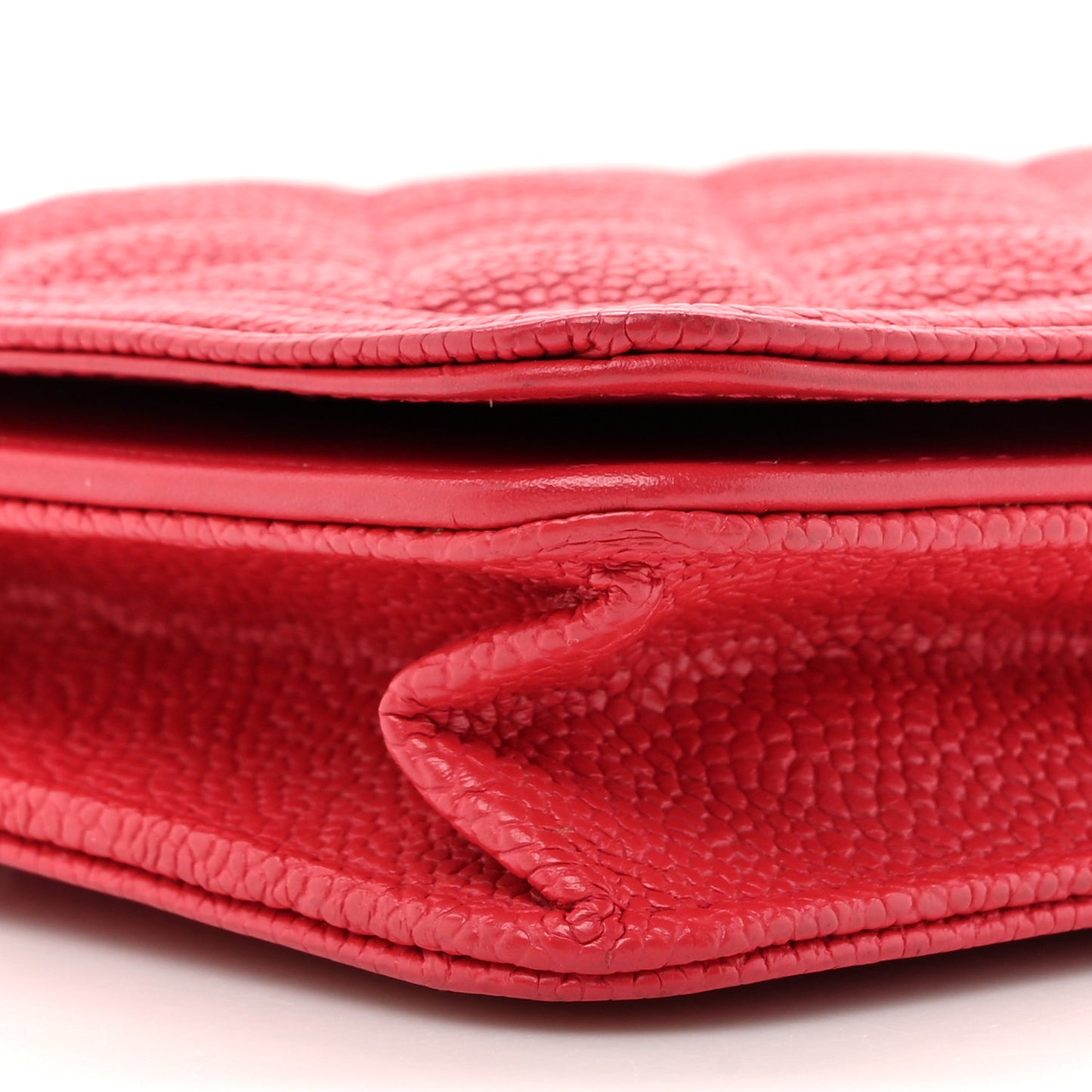 Caviar Quilted Boy Wallet On Chain WOC Dark Pink