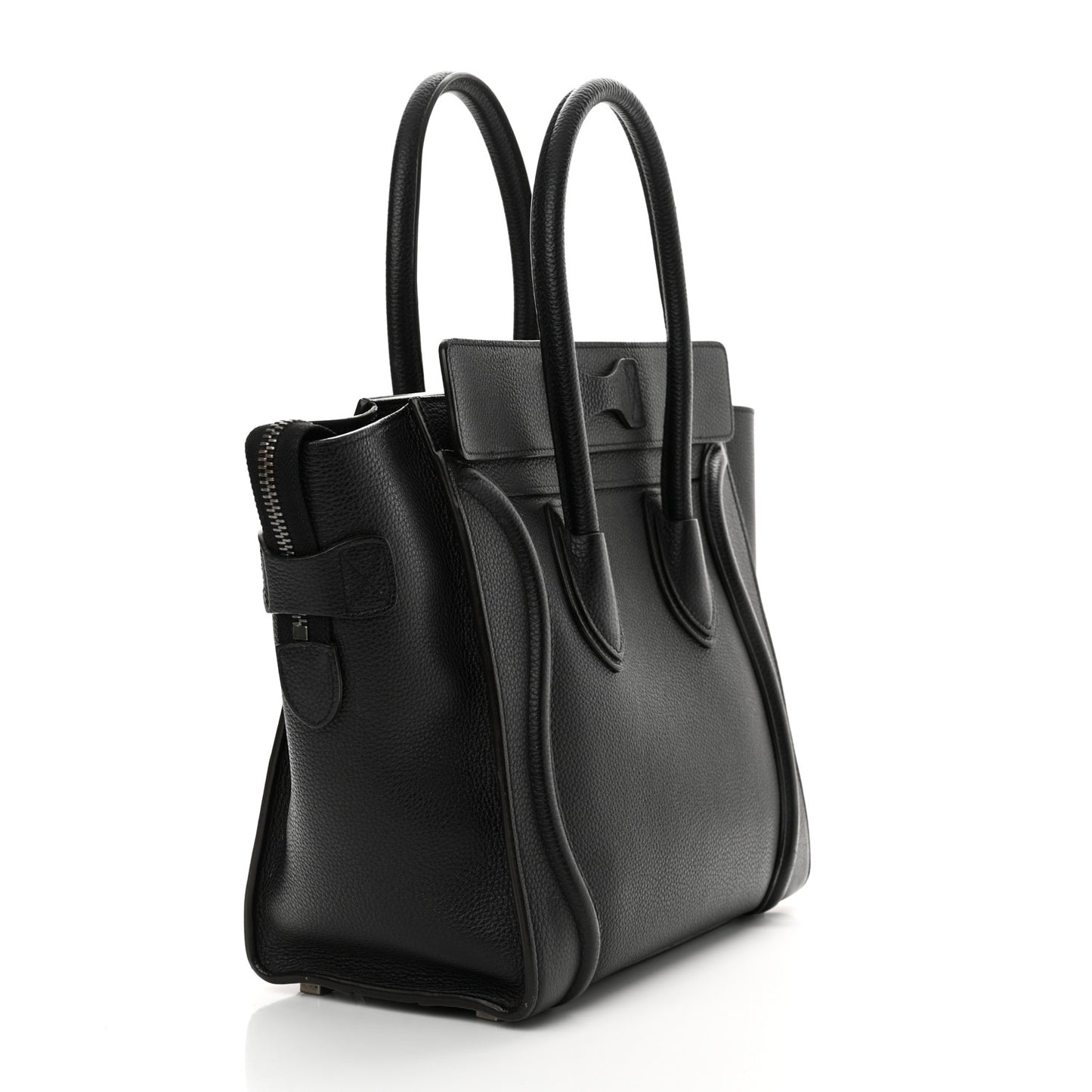 Drummed Calfskin Micro Luggage Black