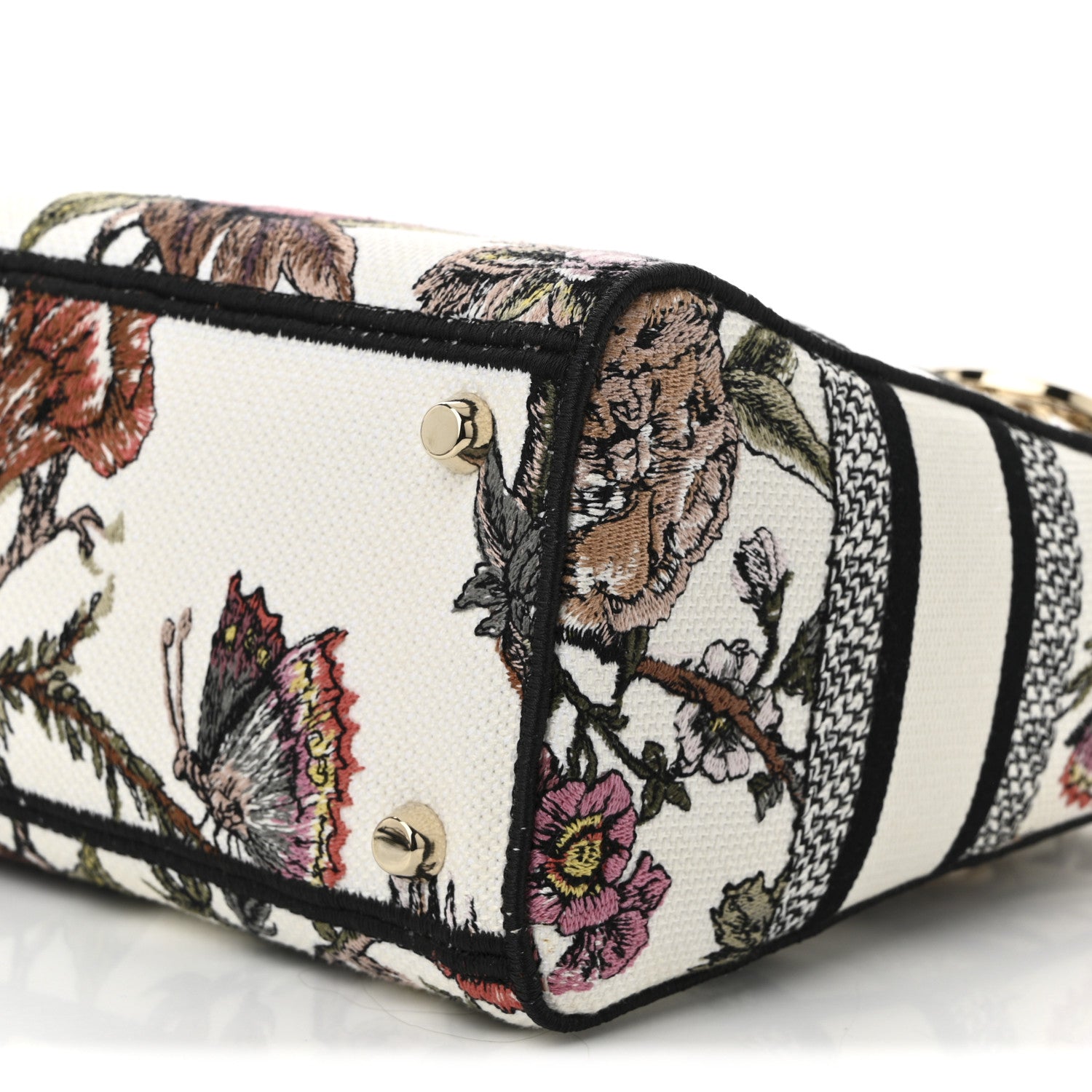 Christian Dior Canvas Embroidered Jardin Botanique Medium Lady D-Lite White Multicolor 10 of 11