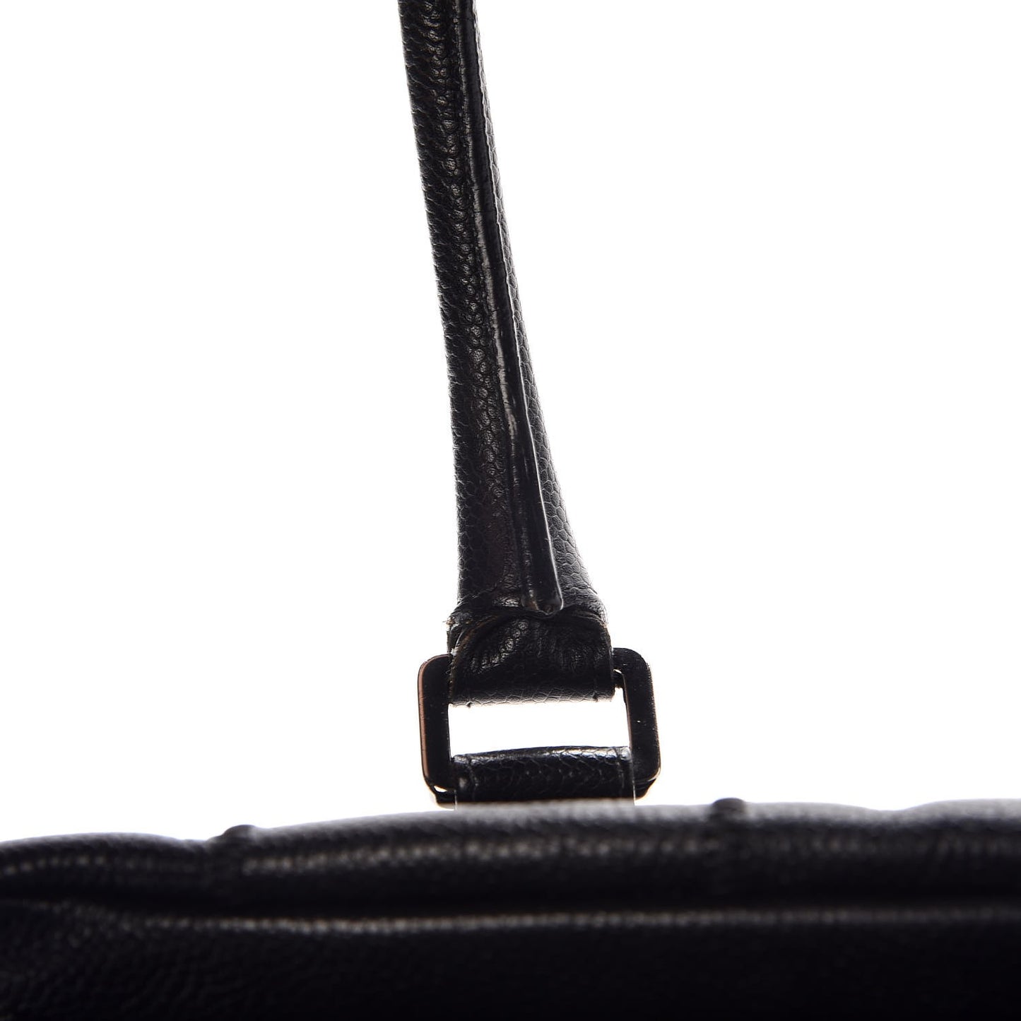 Caviar Square Stitched Medium Tote Black