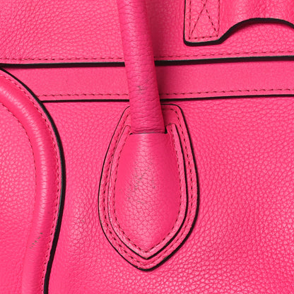 Celine Drummed Calfskin Mini Luggage Fluo Pink 9 of 18