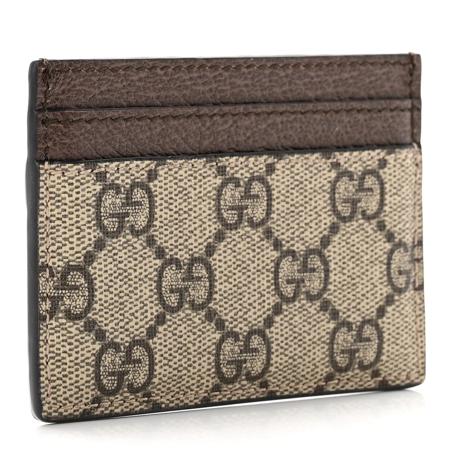 GG Supreme Monogram Ophidia Card Holder Brown