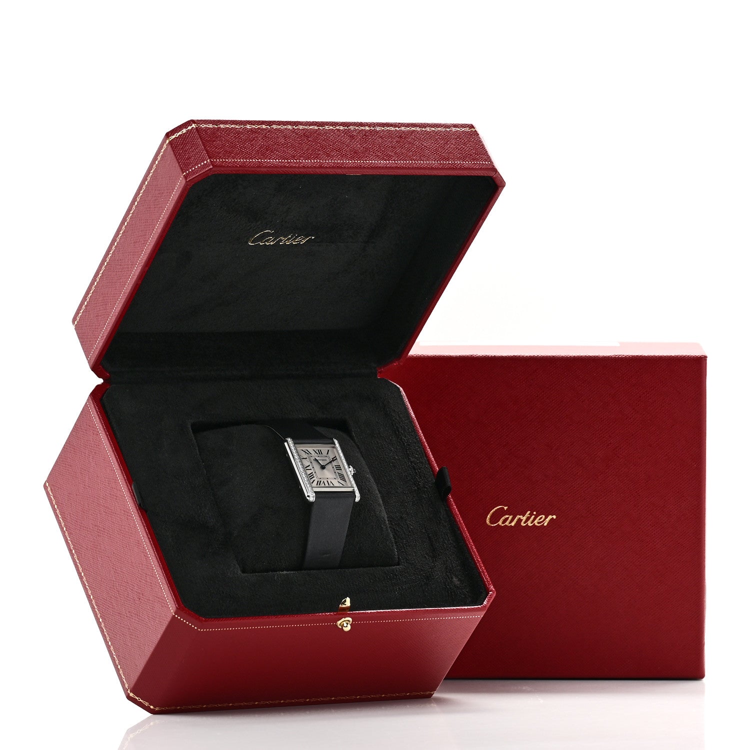 Cartier Stainless Steel Satin Diamond 25mm Must de Cartier Tank Quartz Watch 5 of 5