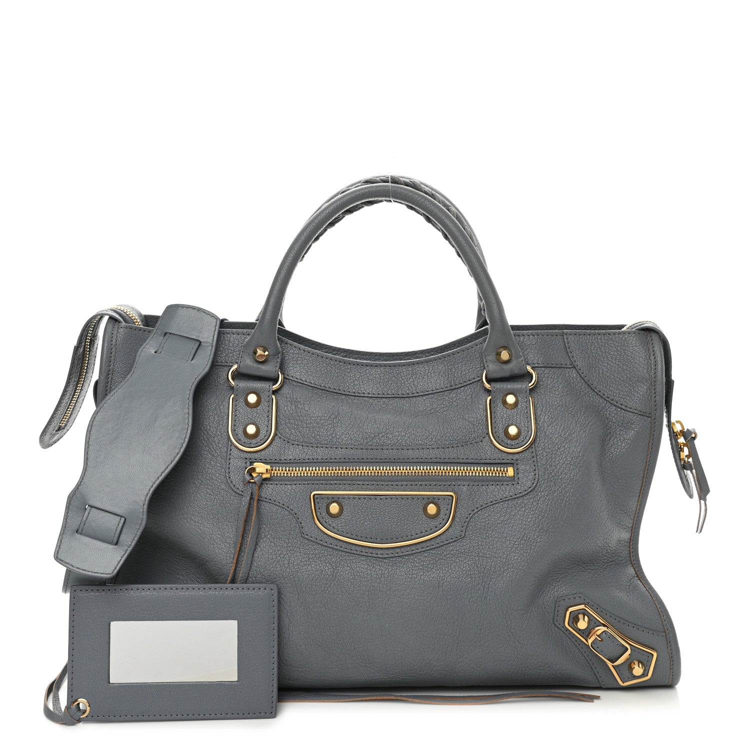 Balenciaga Chevre Gold Metallic Edge Hardware City Bleu Acier 1 of 13