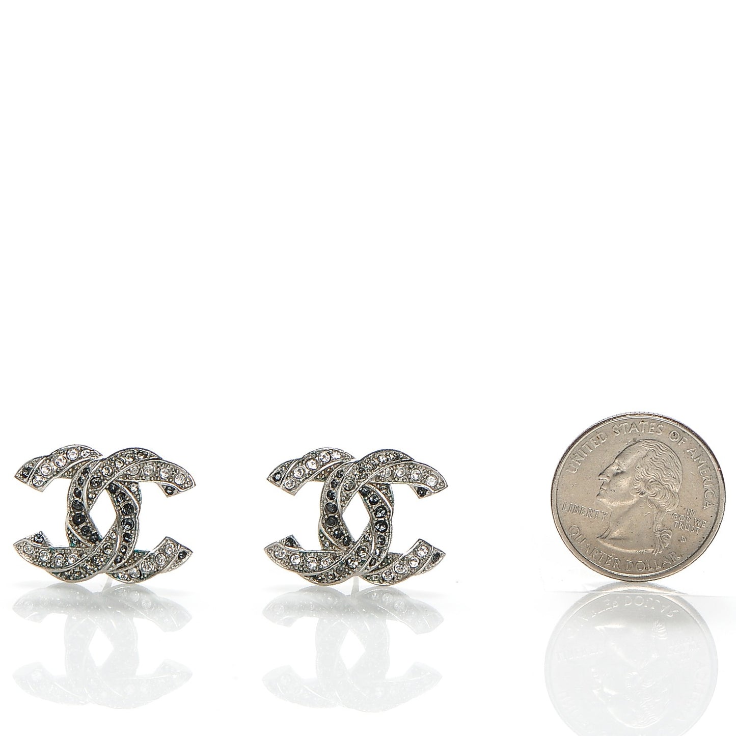 Crystal CC Twisted Earrings Silver