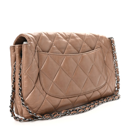 Chanel Lambskin Quilted Chanel 3 Accordion Flap Bag Dark Beige 3 of 13
