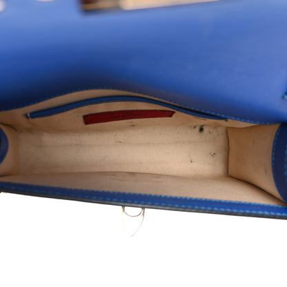 Valentino Garavani Vitello Medium Rockstud Flip Lock Crossbody Bag Acid Blue 5 of 21