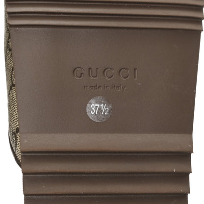 Gucci GG Supreme Monogram Miro Soft Calfskin Womens Horsebit Slippers 37.5 Beige Ebony New Acero 7 of 9