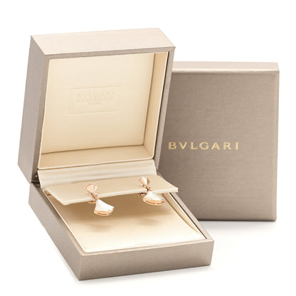 Bulgari 18K Rose Gold Diamond Mother of Pearl Divas' Dream Earrings 6 of 6