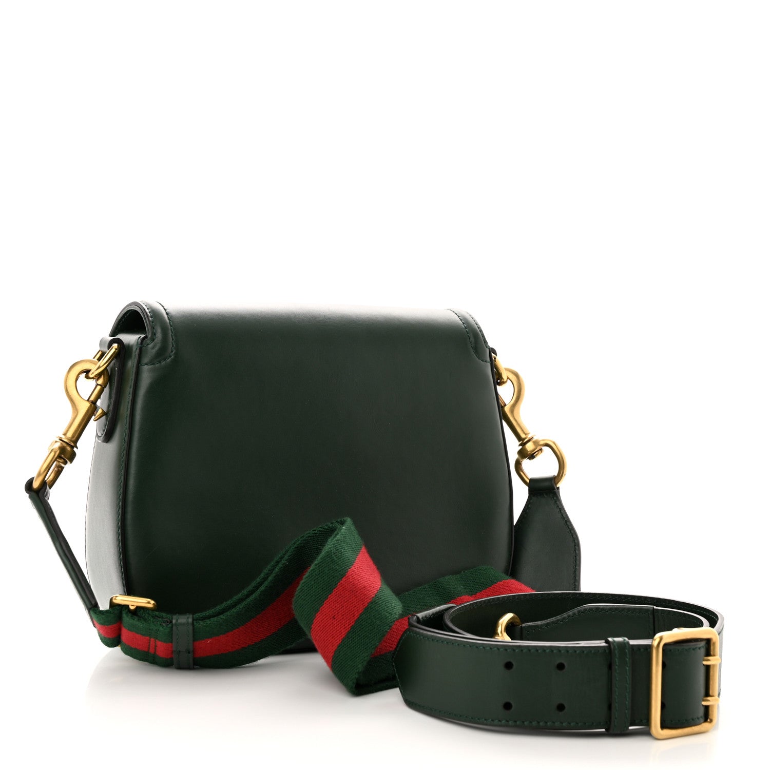 Gucci Calfskin Medium Lady Web Shoulder Bag Green 4 of 13