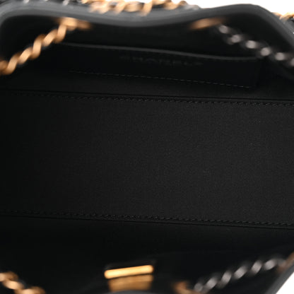 Chanel Shiny Crumpled Calfskin Quilted Mini Chanel 25 Handbag Black 5 of 10