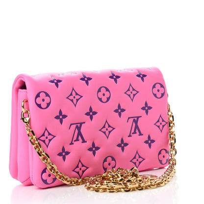 Louis Vuitton Lambskin Embossed Monogram Vuittamins Pochette Coussin Rose Violet 3 of 10