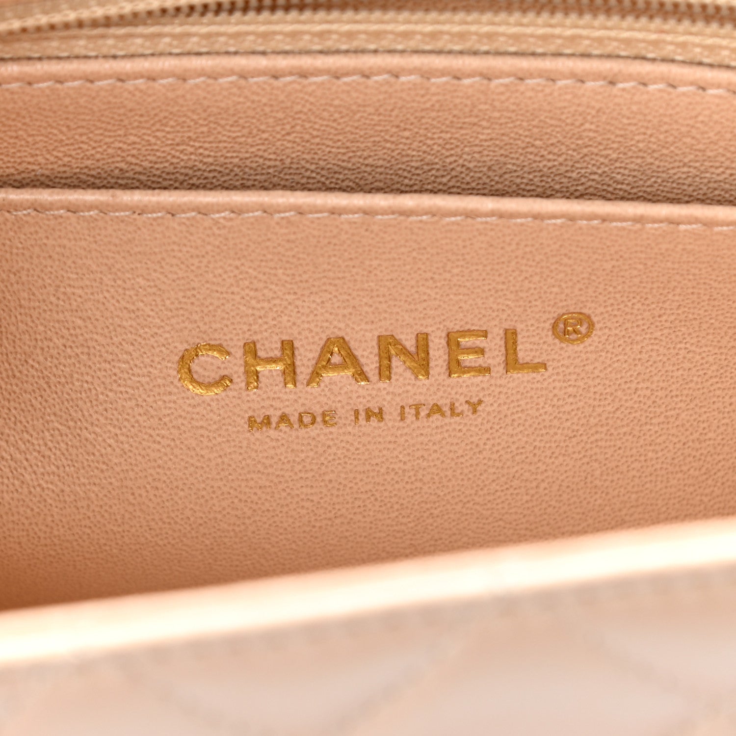 Chanel Iridescent Calfskin Quilted Mini Rectangular Flap Beige 5 of 10