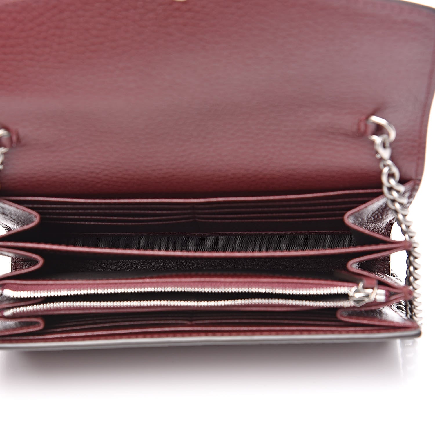 Gucci Dollar Calfskin Crystal Mini Dionysus Chain Wallet Vintage Bordeaux 5 of 12
