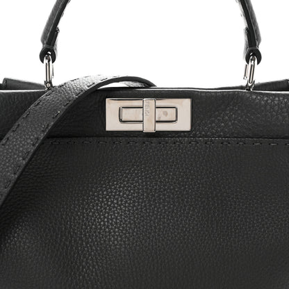 Fendi Cuoio Romano Selleria Bi-Color Medium Peekaboo Iconic Satchel Asfalto Latte 8 of 10