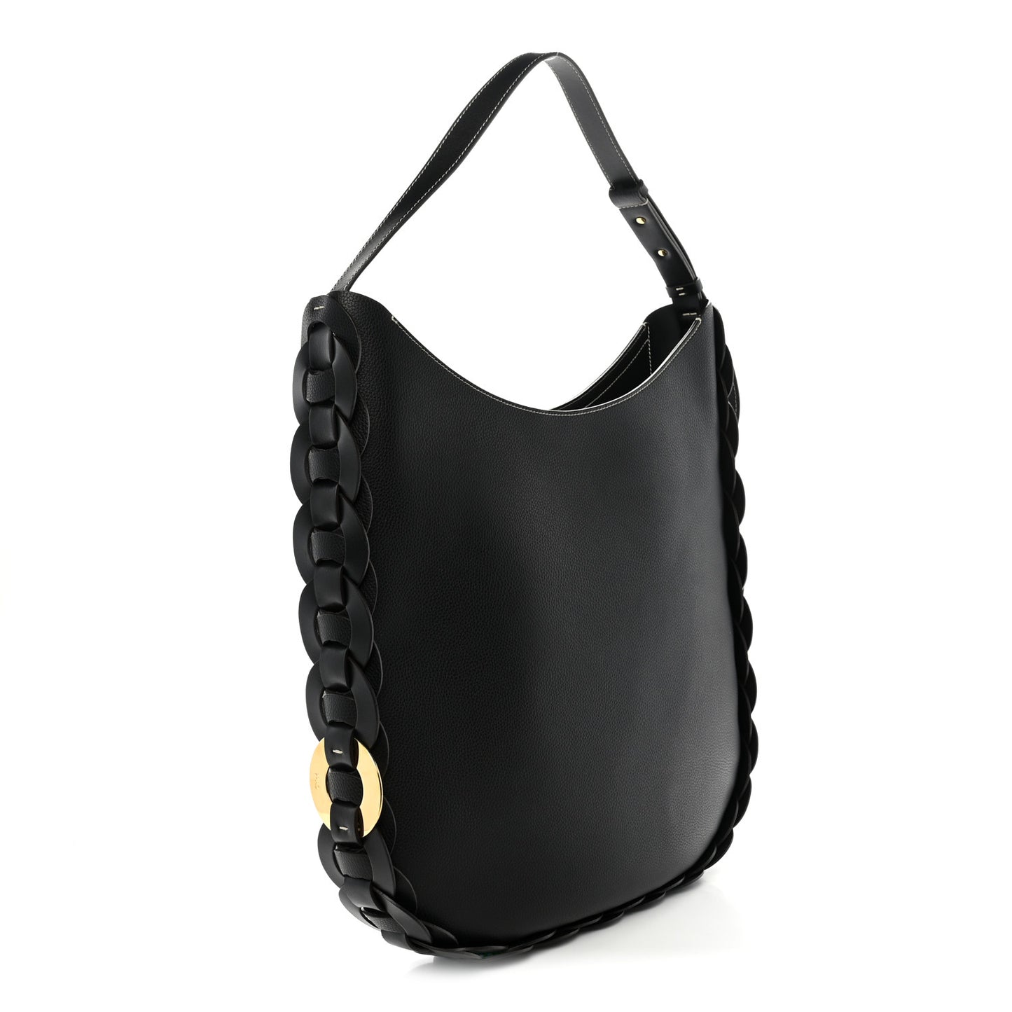 Small Grain Smooth Calfskin Large Darryl Hobo Black
