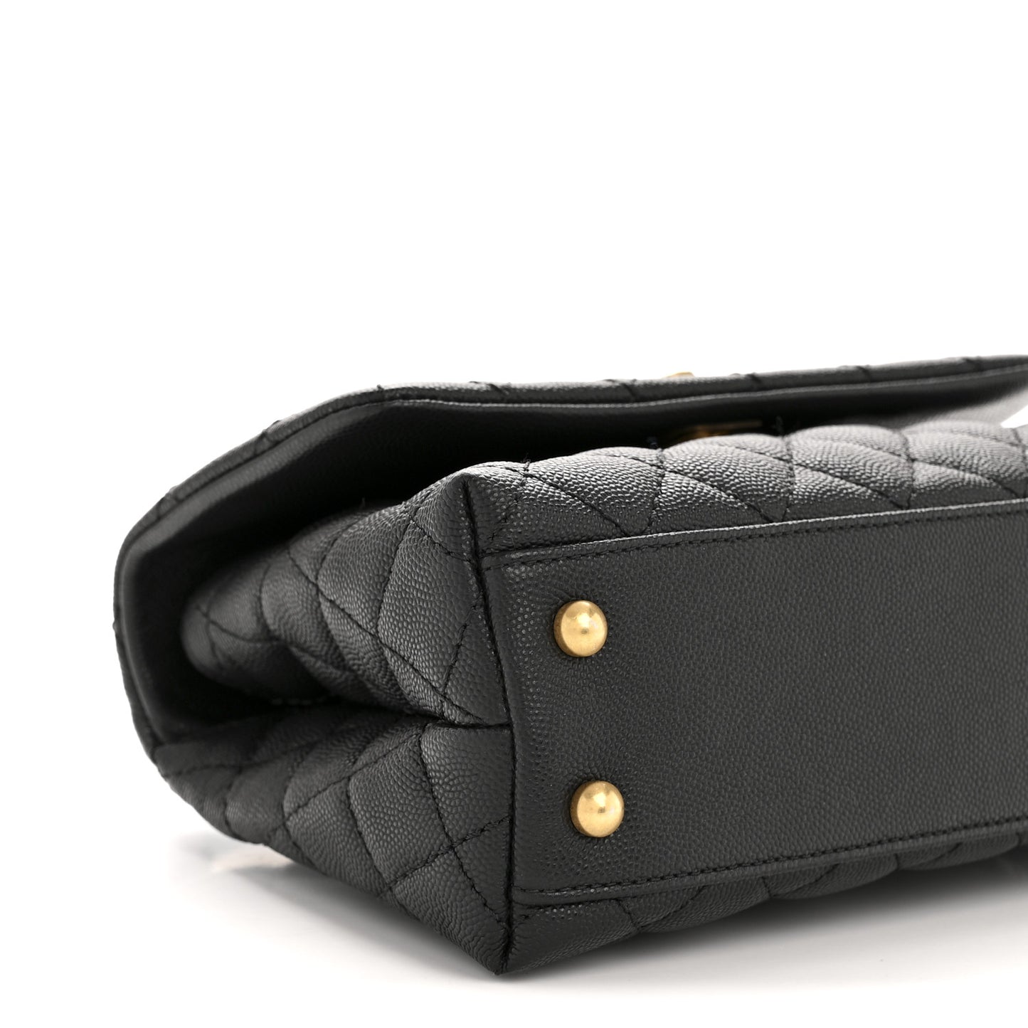 Caviar Quilted Mini Coco Handle Flap Black