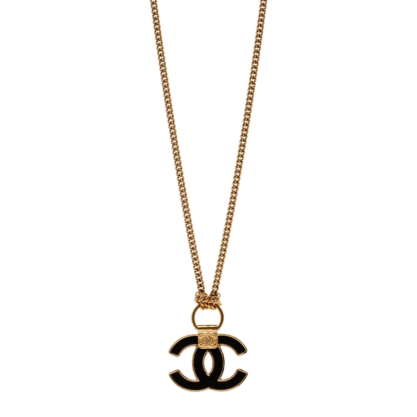 Metal Resin CC Pendant Necklace Gold Brown