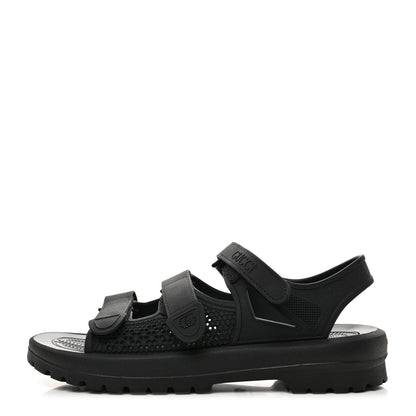 Gucci Rubber Honeycomb Mens Sandals 7 Black 1 of 8