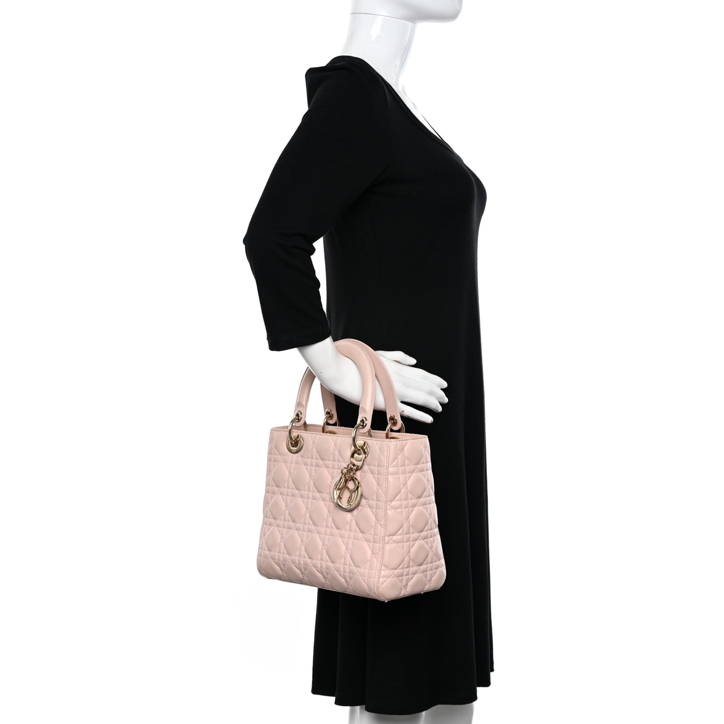 Lambskin Cannage Medium Lady Dior Light Pink