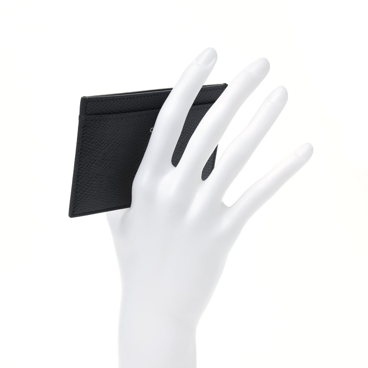 Grained Calfskin Card Holder Grey