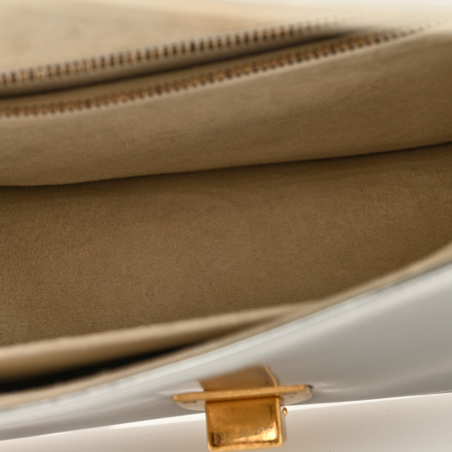 Metallic Patent Studded Small Diorama Flap Bag Silver