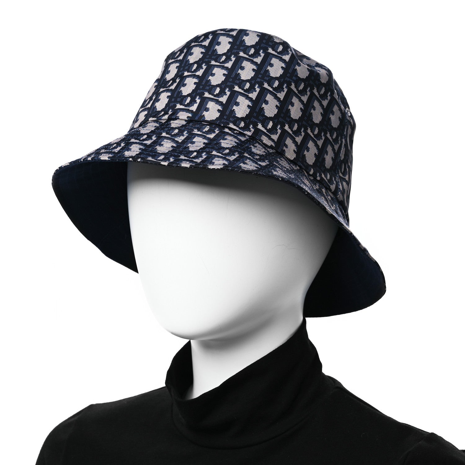 Christian Dior Oblique Reversible Teddy-D Brim Bucket Hat 59 Blue 2 of 13