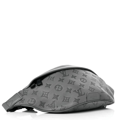 Louis Vuitton Calfskin Monogram Shadow Discovery Bumbag PM Gray 4 of 9