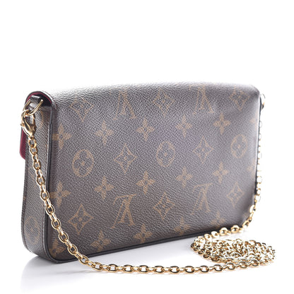 Louis Vuitton Monogram Pochette Felicie Chain Wallet Fuchsia 4 of 17