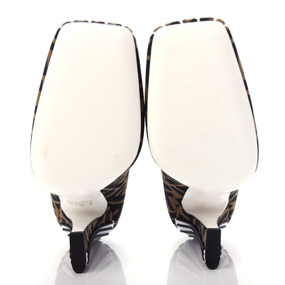 Fendi Lycra Film FF FFreedom Decollete Pumps 38 Tobacco Moro White 6 of 10