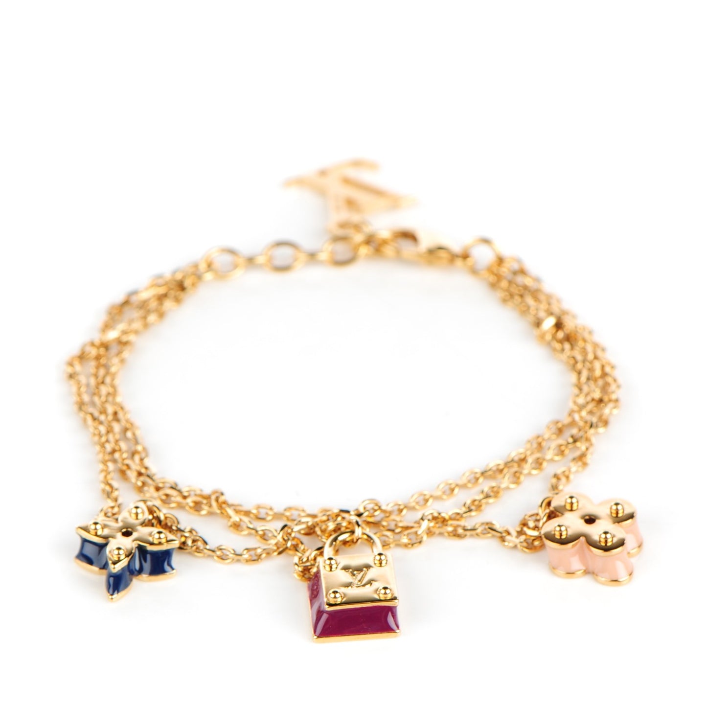 Sweet Monogram Charms Bracelet Gold