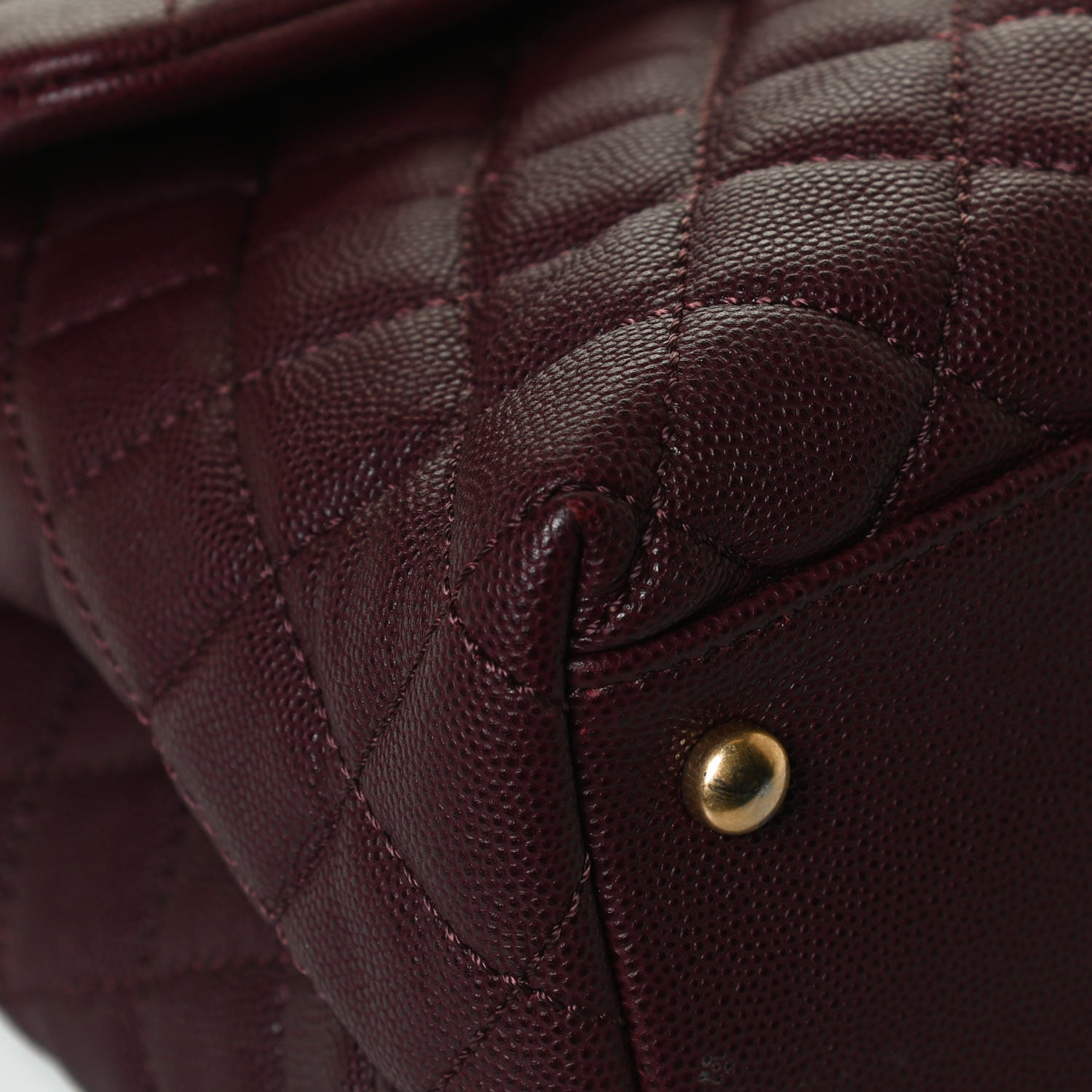 Chanel Caviar Lizard Quilted Medium Coco Handle Flap Burgundy 10 of 17