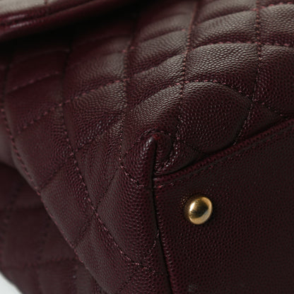 Chanel Caviar Lizard Quilted Medium Coco Handle Flap Burgundy 10 of 17