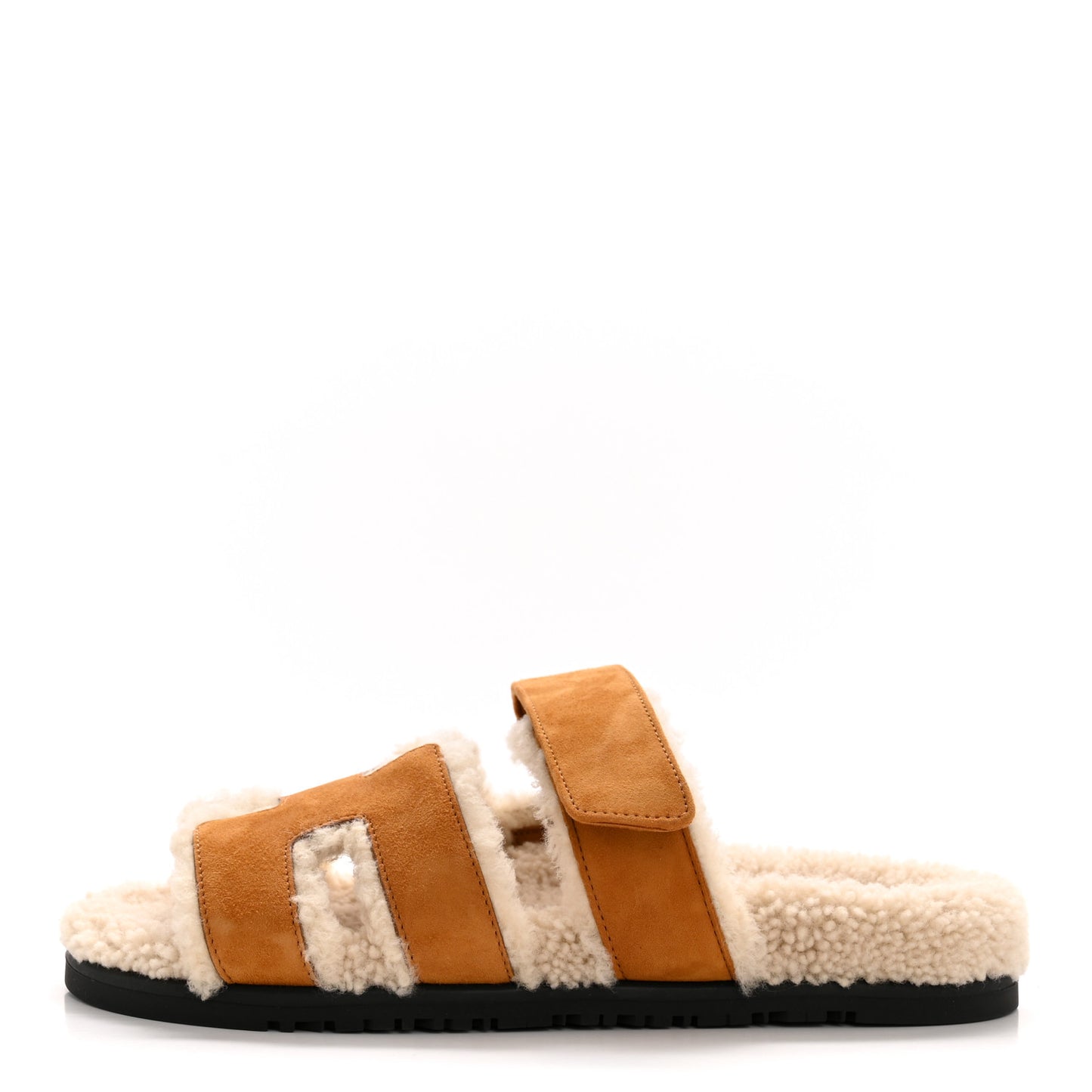Suede Goatskin Woolskin Womens Chypre Sandals 38.5 Naturel Ecru