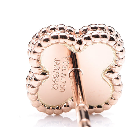 Van Cleef & Arpels 18K Rose Gold Sweet Alhambra Earrings 4 of 4