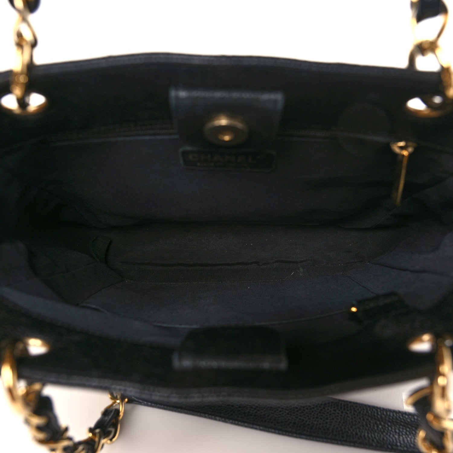 Chanel Caviar Quilted Petit Shopping Tote PST Black 5 of 9
