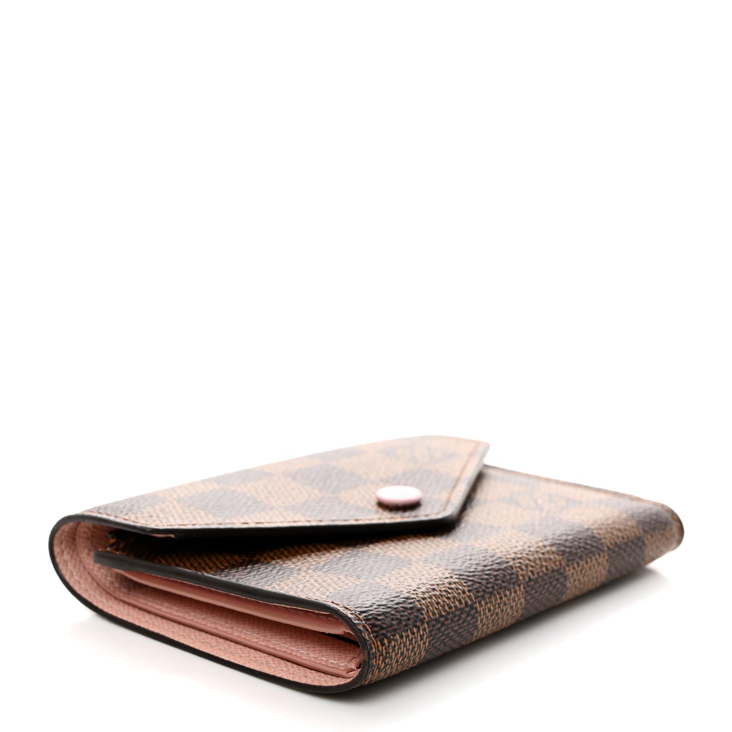 Damier Ebene Victorine Wallet Rose Ballerine