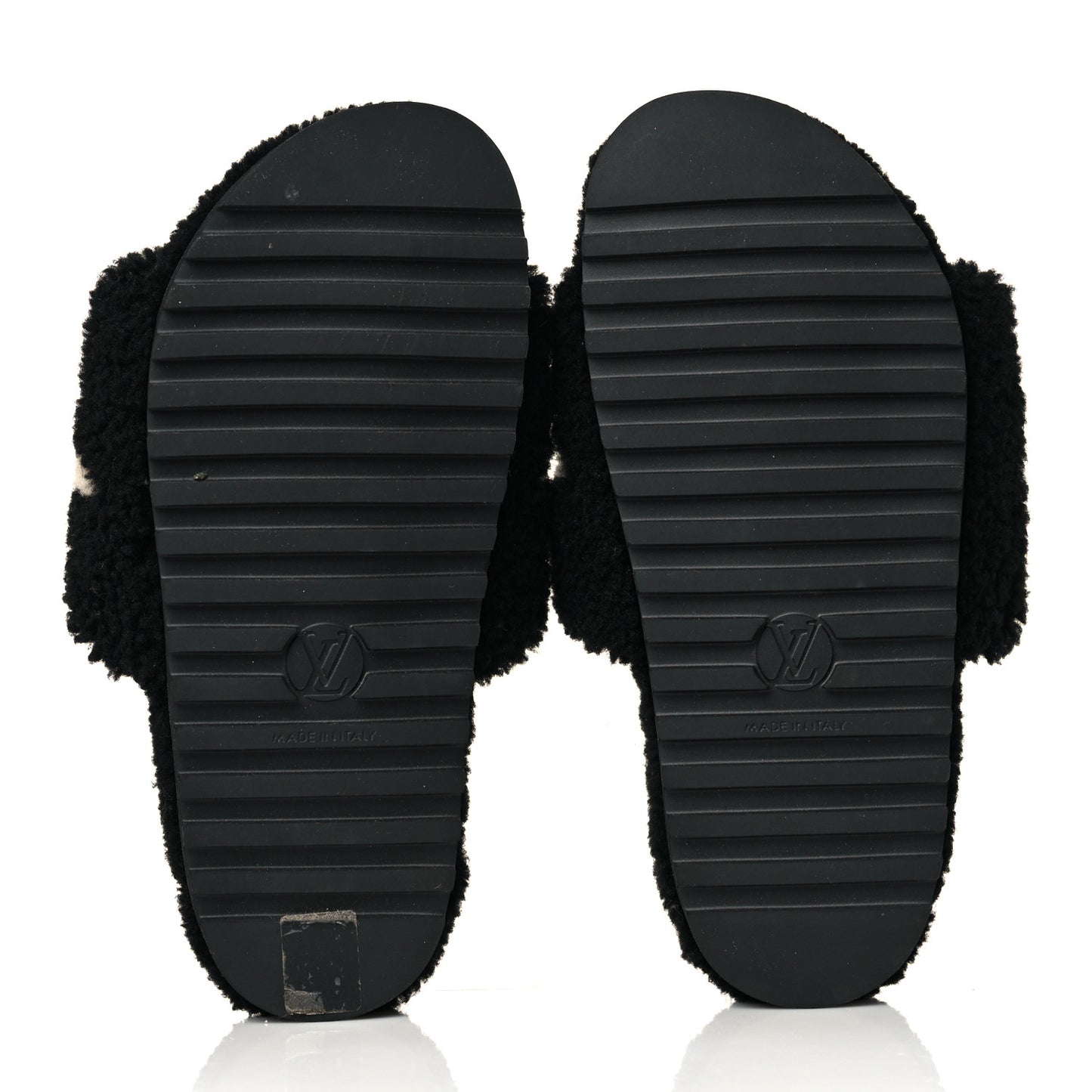 Shearling Monogram Giant Paseo Flat Comfort Mule 38 Black