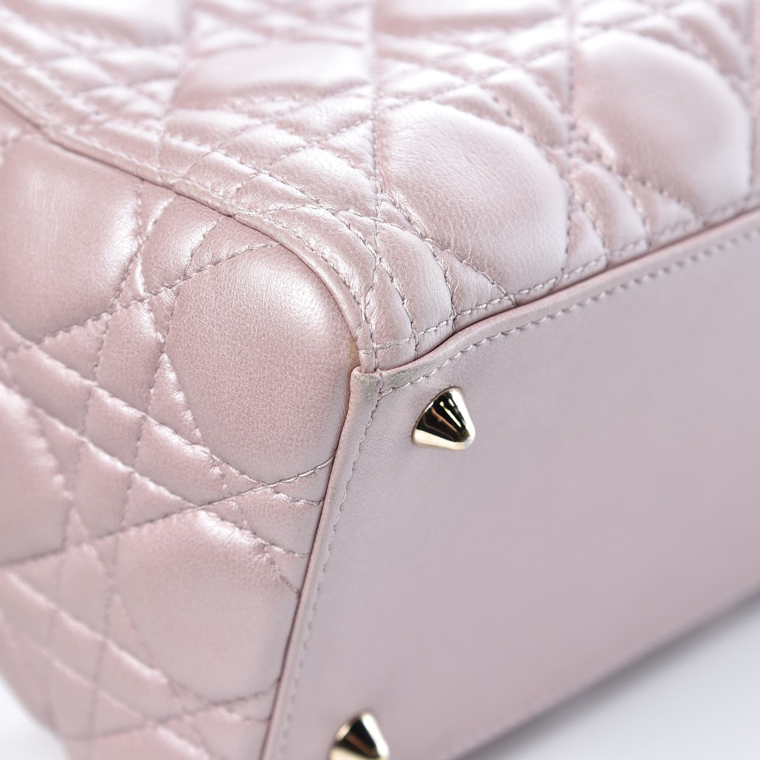 Christian Dior Pearly Lambskin Cannage Medium Lady Dior Lotus 10 of 16